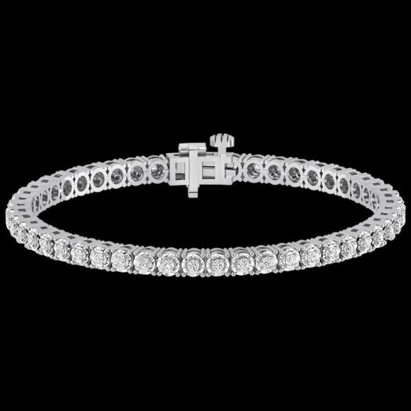 TENNIS BRACELETS 1 CARAT TW GENUINE DIAMOND CIRCLE LINK❗100% GUARANTEED❗️NEW - Picture 1 of 14